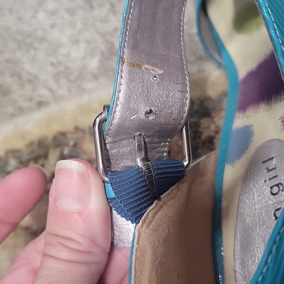 Madden Girl Dwindle "Tourqouise Patent" Open Toe Pump SZ. 7.5 - Picture 13 of 15